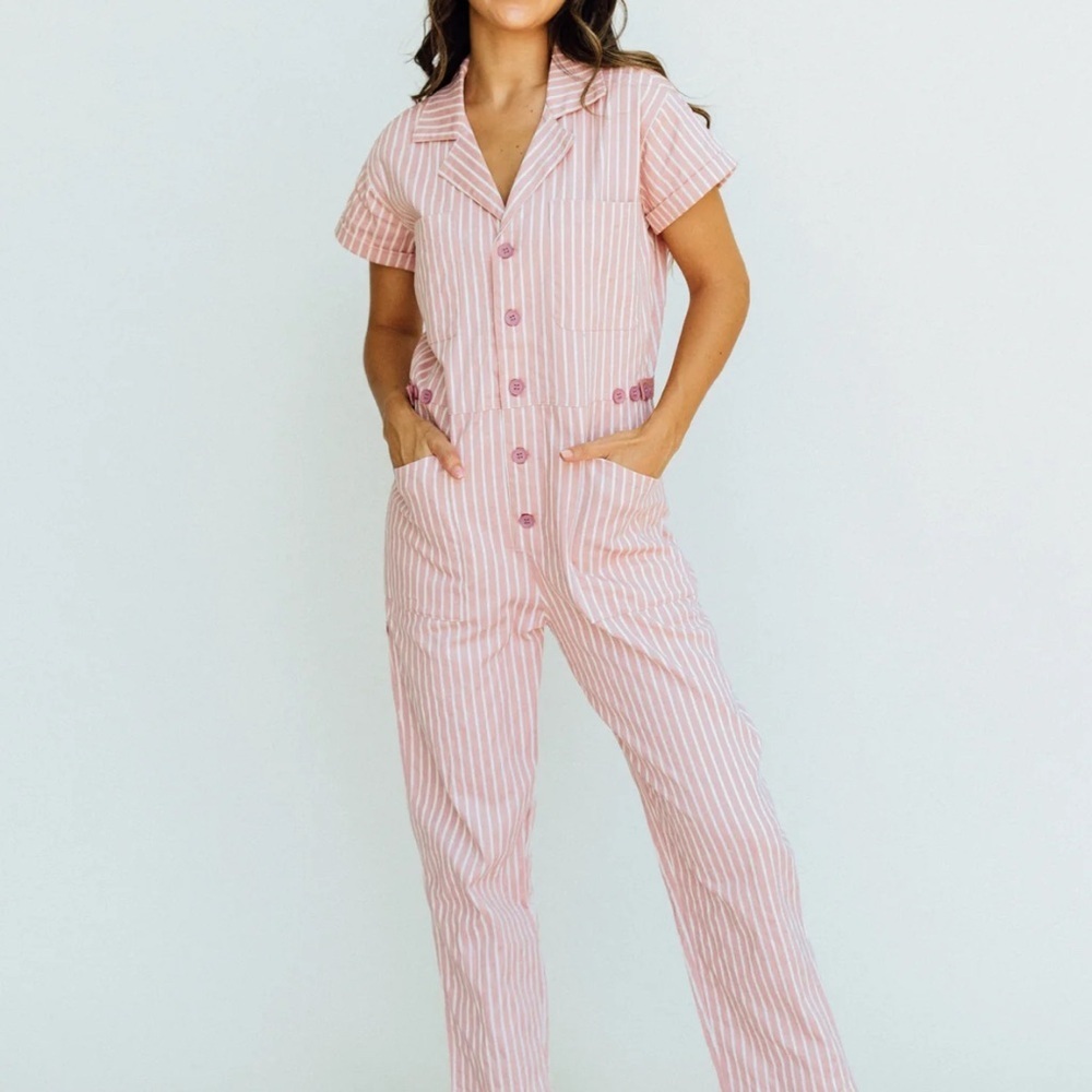 Queenie Indie Pink Denim Utility Jumpsuit – XL – Anniewear for Piper & Scoot - Picture 3 of 4